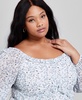 Trendy Plus Size Printed Ruffled Blouson-Sleeve Top, Exclusively at Macy's