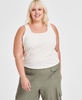 Trendy Plus Size Double Square-Neck Tank, Created for Macy's