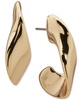 Gold-Tone Twisted Large Hoop Earrings