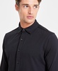 Men's Classic-Fit Heathered Jersey-Knit Button-Down Shirt, Created for Macy's 