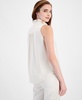Women's Ruffle-Front Sleeveless Button-Front Top