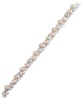 Freshwater Pearl (6 - 8-1/2mm) & Cubic Zirconia Link Bracelet in Sterling Silver
