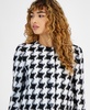 Women's Houndstooth Button-Front Jacket, Created for Macy's