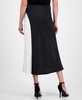 Women's Bias-Cut Colorblocked Midi Skirt