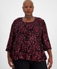 Plus Size Embroidered Sequin Elbow-Sleeve Jacket & Shell