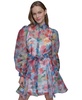 Women's Printed Organza Tie-Waist Dress