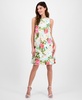 Women's Printed Sleeveless Scuba Shift Dress