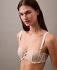 Women's CK Black Floral Lace Unlined Balconette Bra QF8028