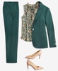 Women's Tulla Printed Tie-Neck Blouse, Mid-Rise Straight-Leg Ankle Pants & Notch-Collar One-Button Jacket