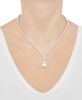Cubic Zirconia Pear & Round 18" Fancy Pendant Necklace in Sterling Silver