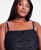 Trendy Plus Size Sleeveless Ruffle-Hem Lace Dress, Exclusively at Macy's 