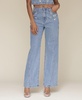 Women's Rhinestone-Trim Hollywood-Waist Wide-Leg Jeans