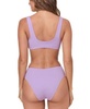  Women's Delray Scoop-Neck Bikini Top & High-Waist High-Cut Bikini Bottoms 