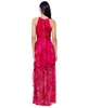 Women's Printed Ruffled Halter Gown