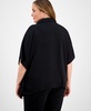 Plus Size Dolman-Sleeve Vented-Hem Blouse