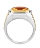 EFFY® Men's Citrine (5-1/10 ct. t.w.) & White Topaz (1/10 ct. t.w.) Ring in Sterling Silver & 14k Gold-Plated Sterling Silver