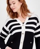 Petite Stripe Jacquard Button-Front Cardigan