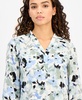 Petite Printed 3/4-Sleeve Utility Blouse