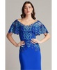 Deming Ruffled Sleeve Illusion Gown