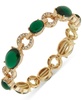 Gold-Tone Stone & Crystal Pavé Alternating Link Stretch Bracelet