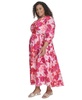 Plus Size Cotton Floral-Print Midi Dress