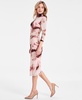 Women's Turtleneck Watercolor Mesh Dress, Exclusively at Macy's