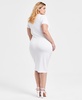 Trendy Plus Size Ponte Ruched Short-Sleeve Midi Dress, Exclusively at Macy's
