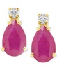 Sapphire (1 ct. t.w.) & Diamond Accent Stud Earrings in 14k Gold (Also in Emerald, Ruby, & Tanzanite)