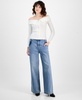 Women's Off-The-Shoulder Zippered Long-Sleeve Top, Exclusively at Macy's