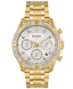 Men's Chronograph Diamond-Accent Gold-Tone Stainless Steel Bracelet Watch 42mm, Created for Macy's