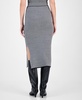 Women's Sweater-Knit Skirt Side-Slit Midi Skirt 