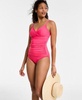 Women's Surplice V-Neck Underwire Tankini Top & High-Waist Bikini Bottoms 