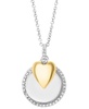 EFFY® Diamond Disc & Heart Two Charm 18" Pendant Necklace (1/4 ct. t.w.) in Sterling Silver & Gold-Plate