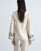 Women's Embroidered Satin Blouse