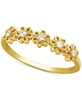 Cubic Zirconia Flower Ring in Gold-Plate