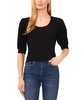 Women's Shirred Scoop-Neck 3/4-Sleeve  Knit Top