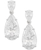 Cubic Zirconia Pear Drop Earrings in Sterling Silver