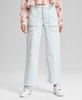 Women's High-Rise Wide-Leg Raw-Hem Jeans, Exclusively at Macy's