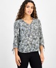 Women's Printed V-Neck Blouse