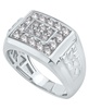 Men's Diamond Cluster Nugget Detail Ring (1 ct. t.w.) in 10k White Gold