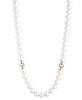 Gold-Tone Imitation Pearl & Crystal Ring 16" Toggle Necklace