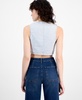 Women's Striped Button-Front Denim Vest, Exclusively at Macy's