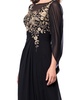 Women's Embroidered Cape-Sleeve Gown