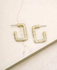 18k Gold-Plated Pavé-Studded Rectangle Hoop Earrings