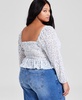 Trendy Plus Size Printed Ruffled Blouson-Sleeve Top, Exclusively at Macy's