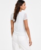 Women's Printed Mesh Crewneck Top, Exclusively at Macy's
