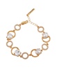 Gold-Tone Clear Glass Stone Line Bracelet