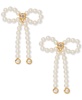 by Nadri 18k Gold-Plated Cubic Zirconia & Imitation Pearl Bow Drop Earrings