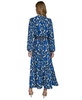 Women's Printed Long-Balloon-Sleeve Belted Dress