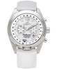 Women's Katherine Chronograph White Leather Strap  Steel Watch 40mm